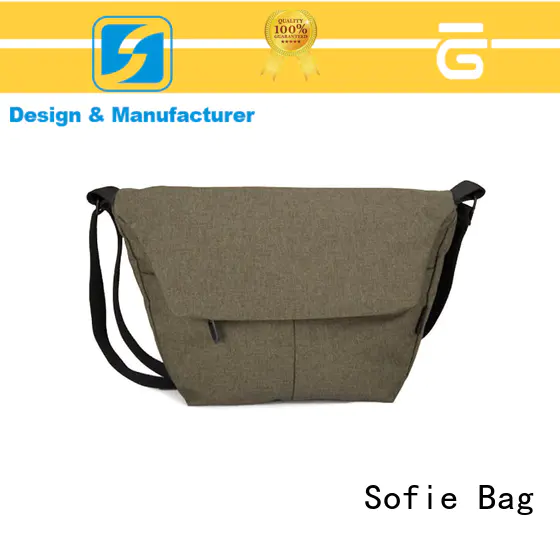 Sofie trapezoidal shape cross body shoulder bag factory price for school