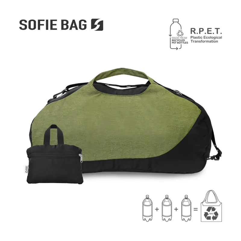 Top Quality Portable multifunction polyester RPET lightweight fold travel duffle bag 30L 40L Wholesale-Sofie