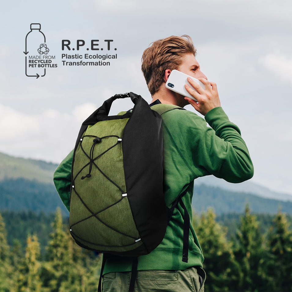 Waterproof Designer Custom rPET Recycled Folding Backpack
